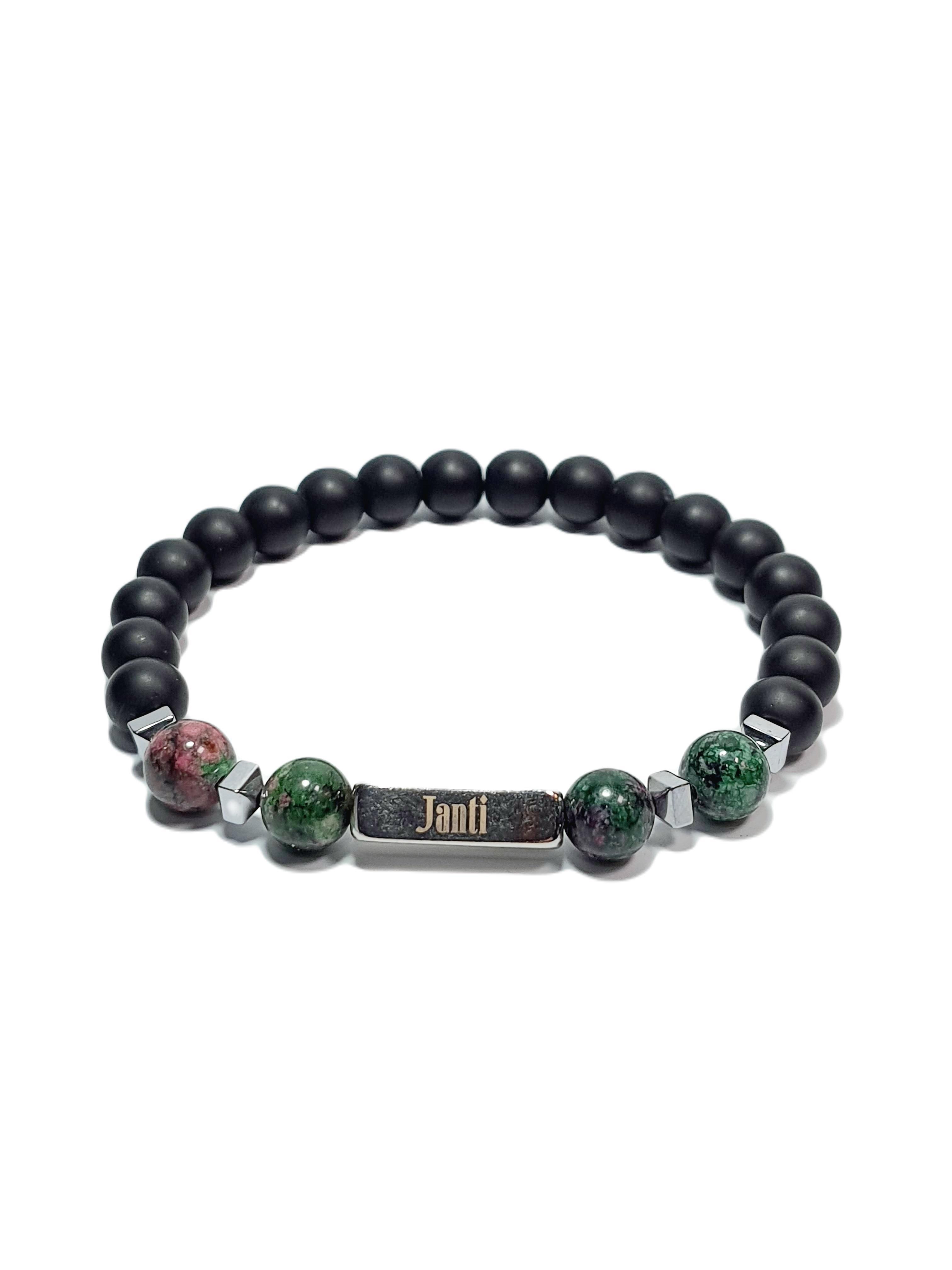 BileklikJTAW23DOB1286 JANTİ BİLEKLİK ORİJİNAL CEYT HEMATİT DOĞALTAŞ CAM ONYX GARANTİLİ FATURALIJanti