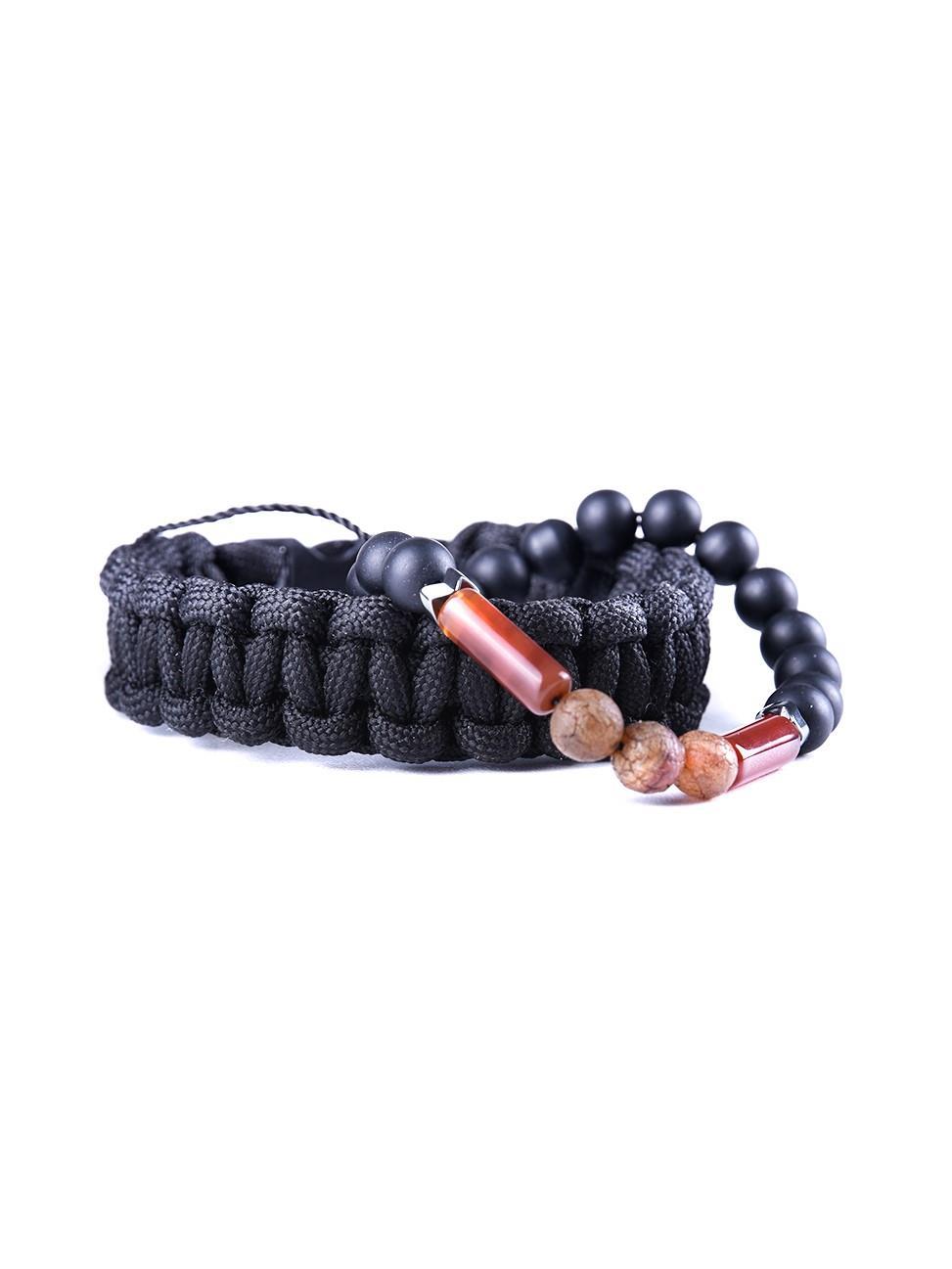 BileklikJTAW23KOB1192 PARACORD ve AKİK HEMATİT DOĞALTAŞ KOMBİN BİLEKLİKJanti
