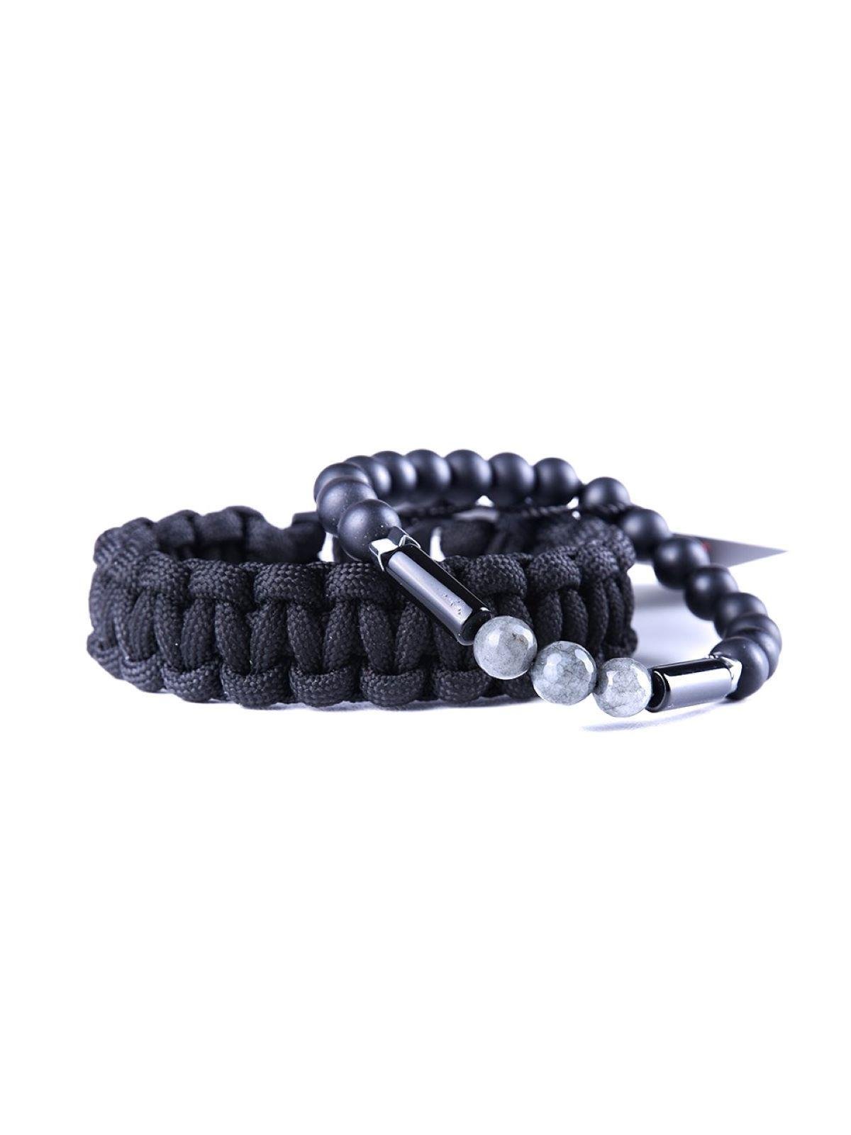 BileklikJTAW23KOB1257 PARACORD ve AKİK CEYT HEMATİT DOĞALTAŞ KOMBİN BİLEKLİKJanti