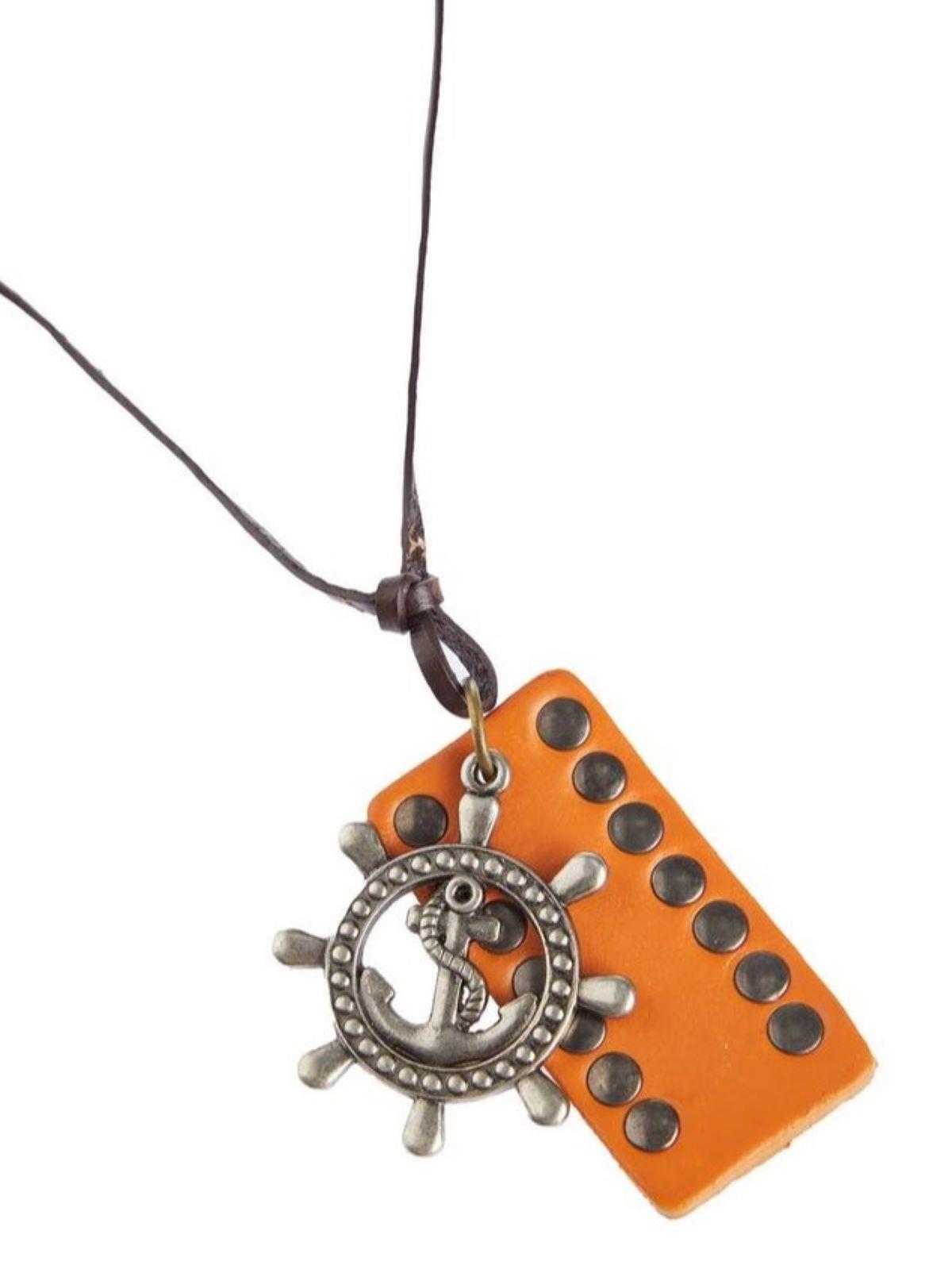 BileklikJTAW24BİK1380 JANTİ ERKEK KOLYE DERİ ASANSÖRLÜ DERİ TABLET GEMİ DÜMENİ TASARIM GARANTİLİJanti