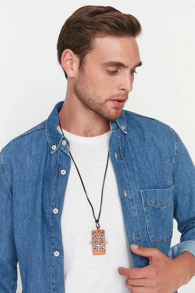 BileklikJTAW24BİK1380 JANTİ ERKEK KOLYE DERİ ASANSÖRLÜ DERİ TABLET GEMİ DÜMENİ TASARIM GARANTİLİJanti