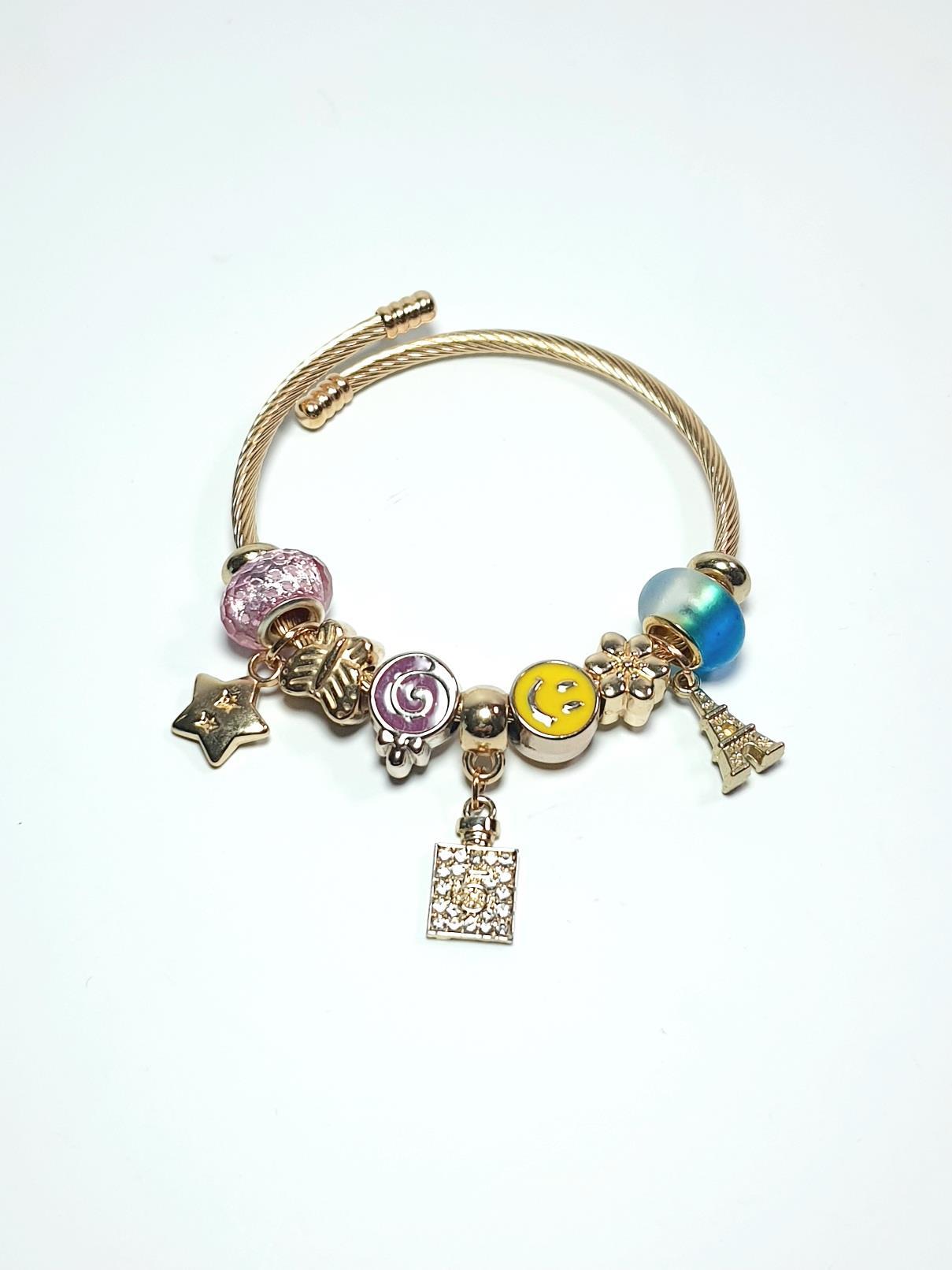 BileklikJTAW24ÇEB1430 JANTİ ÇELİK BİLEKLİK - PANDOORANIN CHARMLARI GOLD RENK KARARMAZJanti