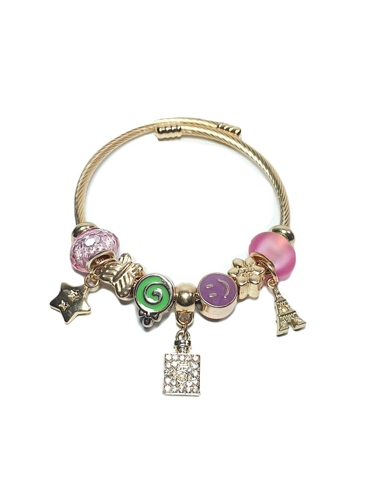 BileklikJTAW24ÇEB1431 JANTİ ÇELİK BİLEKLİK - PANDOORANIN CHARMLARI GOLD RENK KARARMAZJanti