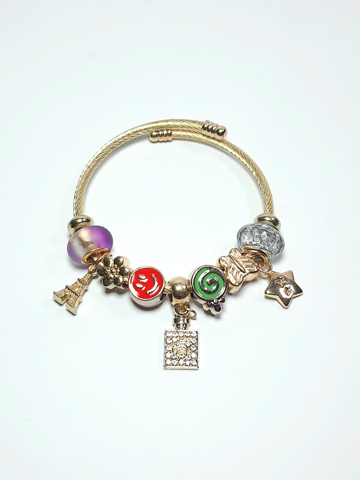 BileklikJTAW24ÇEB1435 JANTİ ÇELİK BİLEKLİK - PANDOORANIN CHARMLARI GOLD RENK KARARMAZJanti