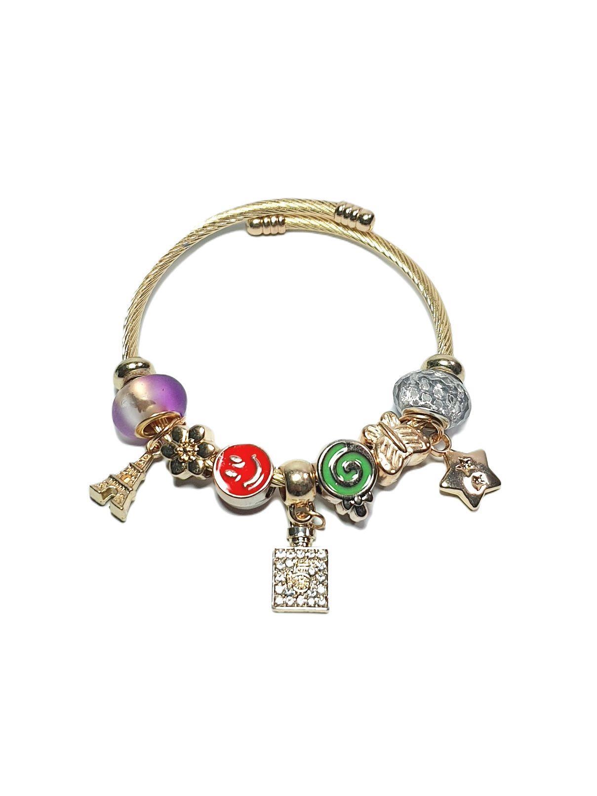 BileklikJTAW24ÇEB1435 JANTİ ÇELİK BİLEKLİK - PANDOORANIN CHARMLARI GOLD RENK KARARMAZJanti