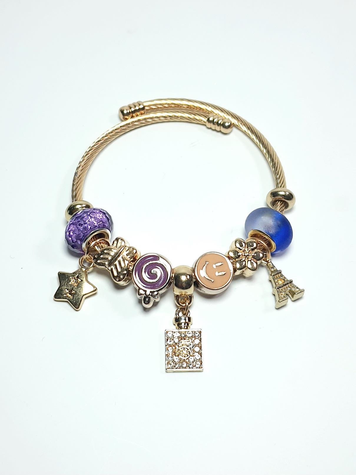 BileklikJTAW24ÇEB1436 JANTİ ÇELİK BİLEKLİK - PANDOORANIN CHARMLARI GOLD RENK KARARMAZJanti