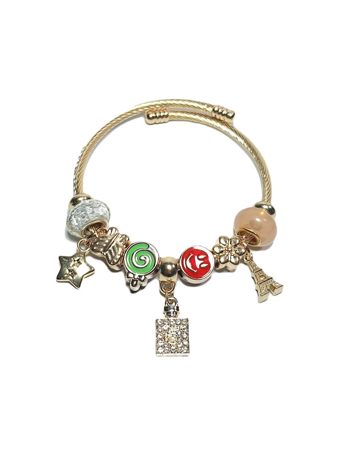 BileklikJTAW24ÇEB1437 JANTİ ÇELİK BİLEKLİK - PANDOORANIN CHARMLARI GOLD RENK KARARMAZJanti