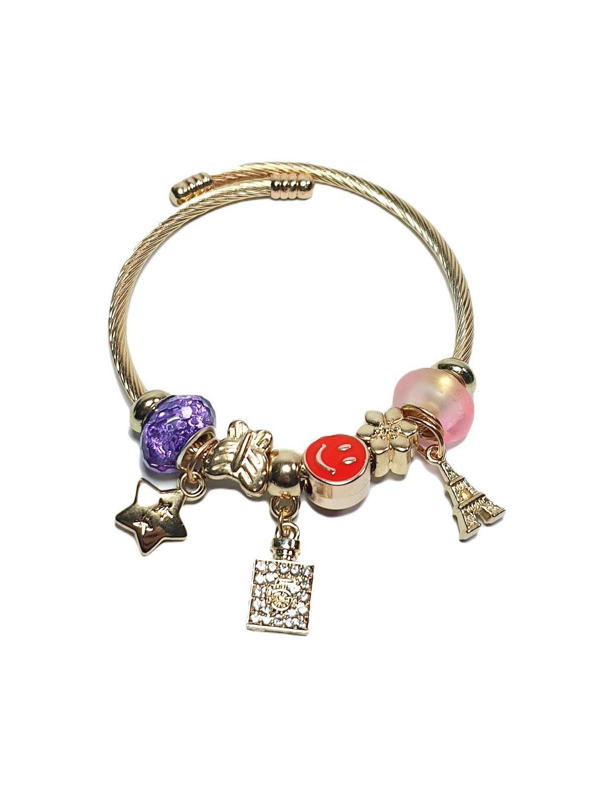 BileklikJTAW24ÇEB1438 JANTİ ÇELİK BİLEKLİK - PANDOORANIN CHARMLARI GOLD RENK KARARMAZJanti