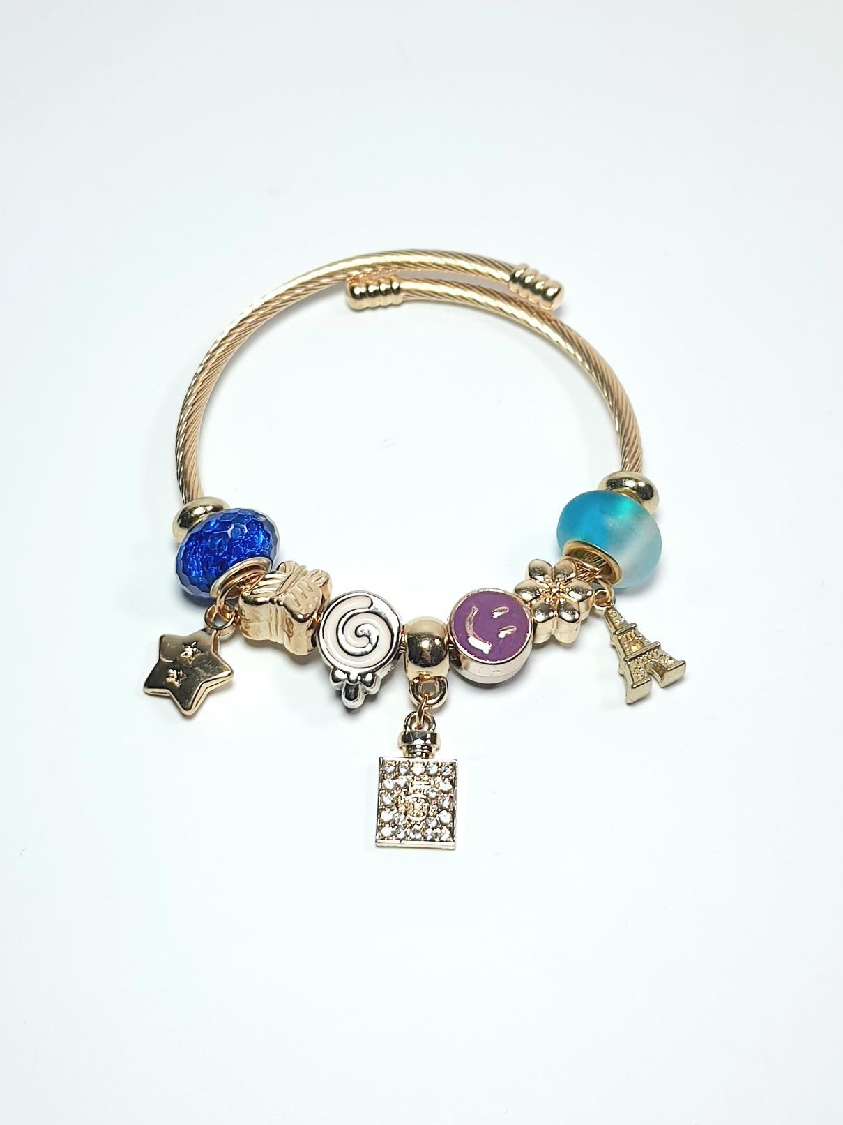 BileklikJTAW24ÇEB1439 JANTİ ÇELİK BİLEKLİK - PANDOORANIN CHARMLARI GOLD RENK KARARMAZJanti