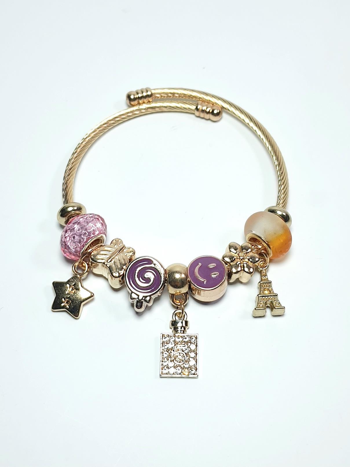 BileklikJTAW24ÇEB1440 JANTİ ÇELİK BİLEKLİK - PANDOORANIN CHARMLARI GOLD RENK KARARMAZJanti