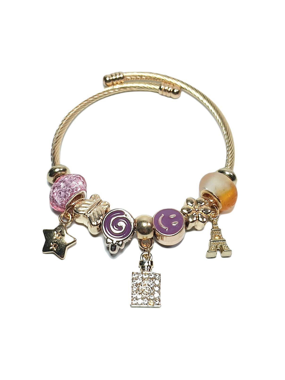 BileklikJTAW24ÇEB1440 JANTİ ÇELİK BİLEKLİK - PANDOORANIN CHARMLARI GOLD RENK KARARMAZJanti