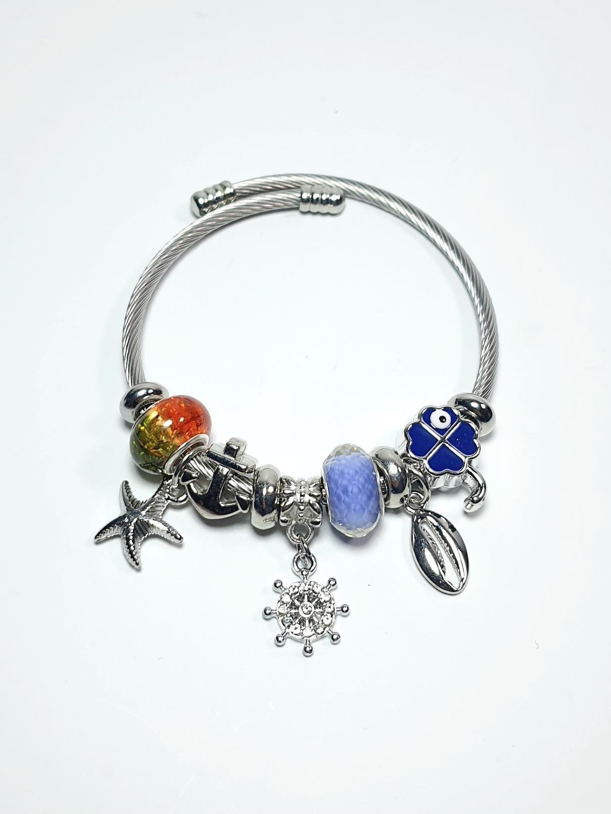 BileklikJTAW24ÇEB1442 JANTİ ÇELİK BİLEKLİK - PANDOORANIN CHARMLARI SILVER RENK KARARMAZJanti