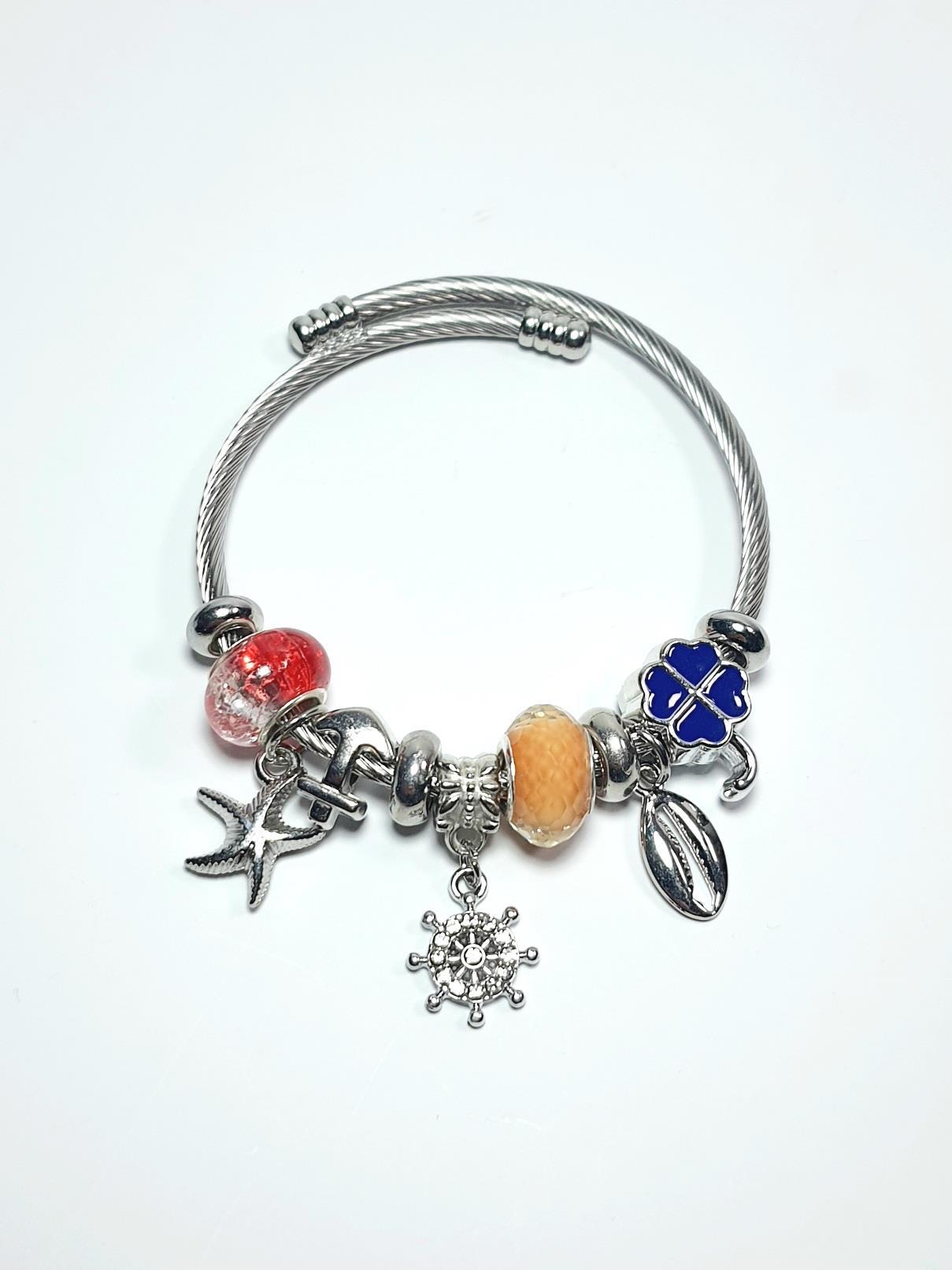 BileklikJTAW24ÇEB1444 JANTİ ÇELİK BİLEKLİK - PANDOORANIN CHARMLARI SILVER RENK KARARMAZJanti