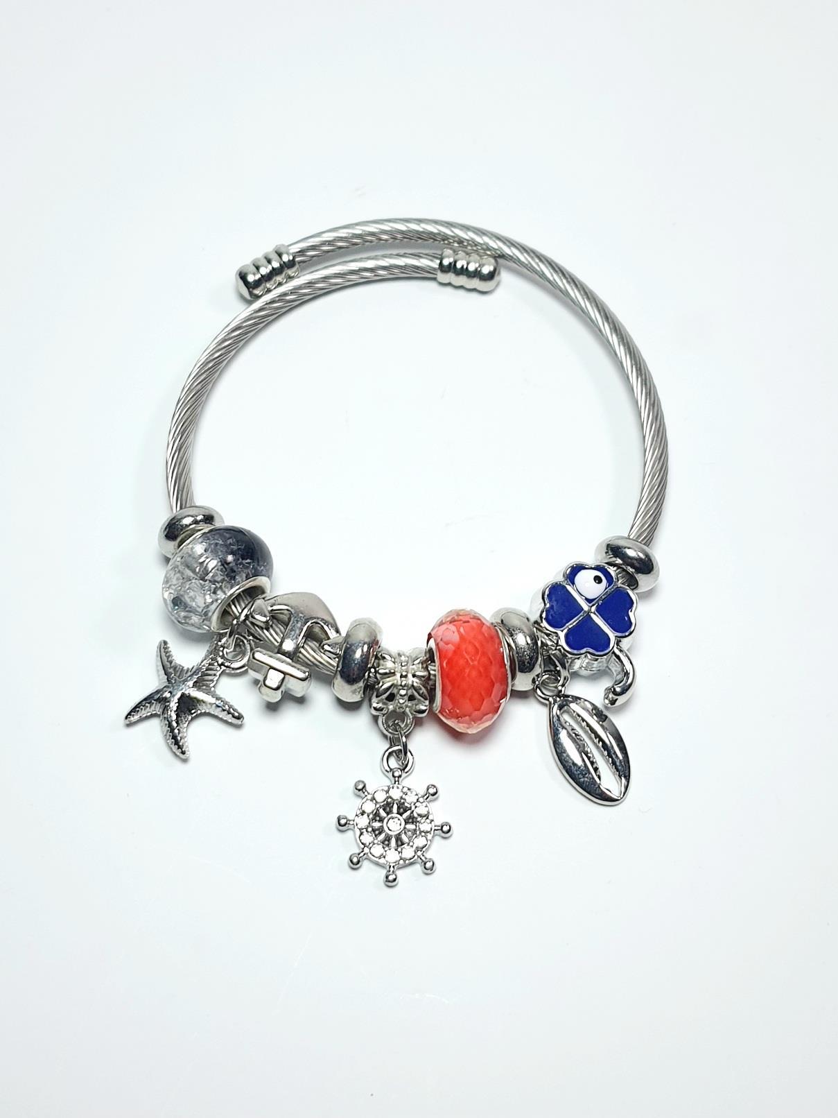 BileklikJTAW24ÇEB1445 JANTİ ÇELİK BİLEKLİK - PANDOORANIN CHARMLARI SILVER RENK KARARMAZJanti