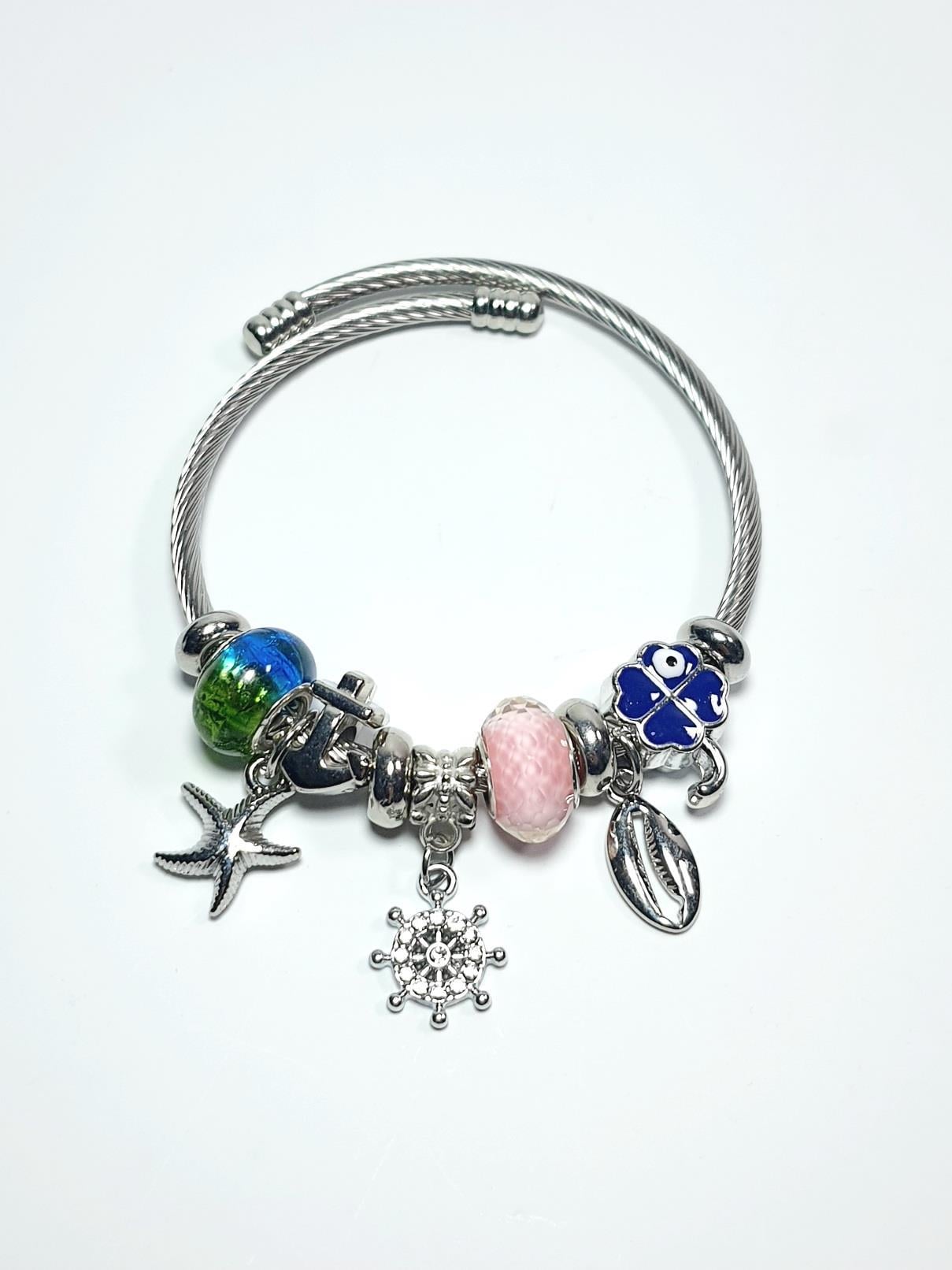 BileklikJTAW24ÇEB1446 JANTİ ÇELİK BİLEKLİK - PANDOORANIN CHARMLARI SILVER RENK KARARMAZJanti