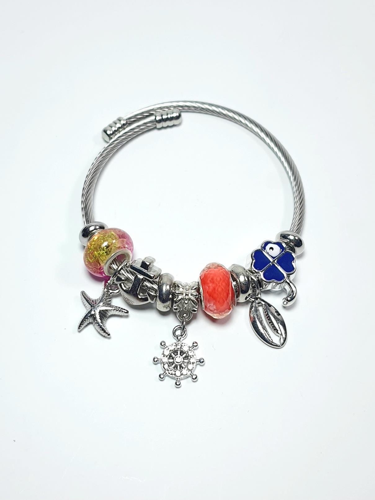 BileklikJTAW24ÇEB1448 JANTİ ÇELİK BİLEKLİK - PANDOORANIN CHARMLARI SILVER RENK KARARMAZJanti