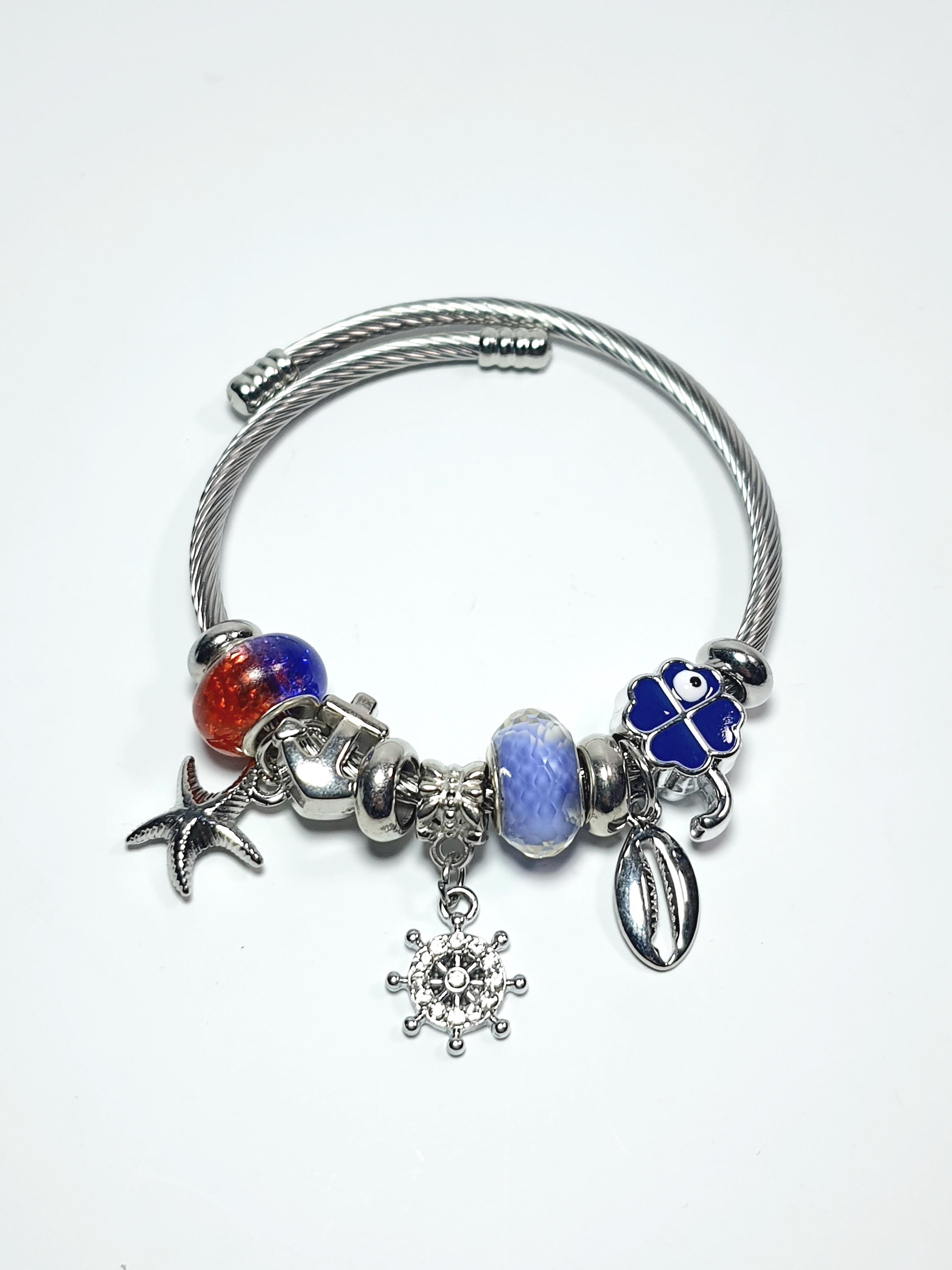 BileklikJTAW24ÇEB1449 JANTİ ÇELİK BİLEKLİK - PANDOORANIN CHARMLARI SILVER RENK KARARMAZJanti