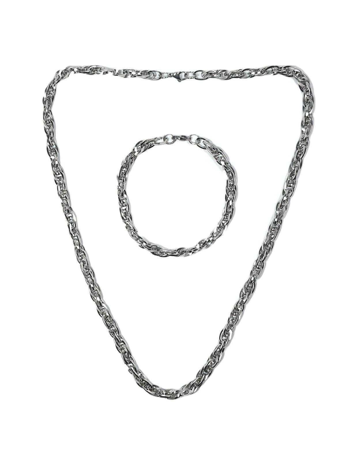 Çelik KolyeJTAW24ÇKB1397 JANTİ ERKEK KOLYE BİLEKLİK KOMBİN PASLANMAZ ÇELİK 316L ÇİFT ZİNCİR TASARIM GARANTİLİJanti