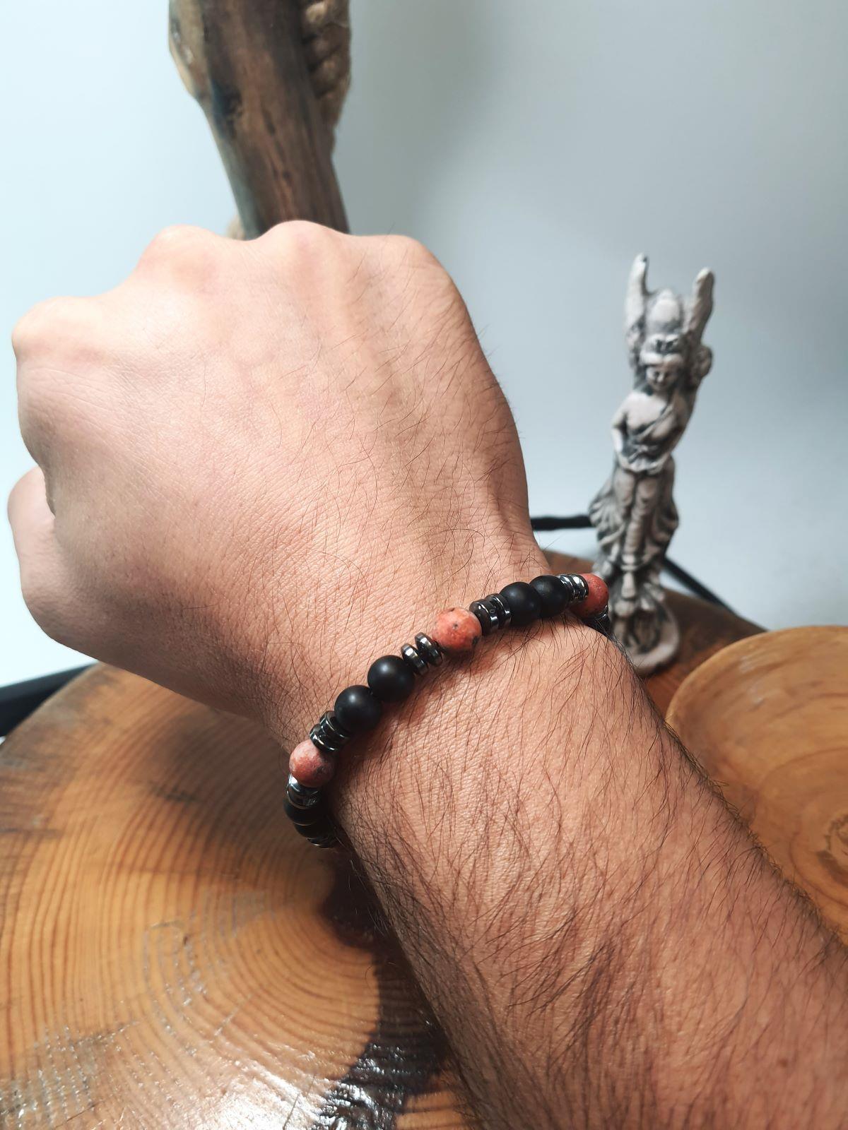 BileklikJTAW24DOB1338 JANTİ BİLEKLİK CEYT ONYX ve HEMATİT DOĞALTAŞ 8 MMJanti