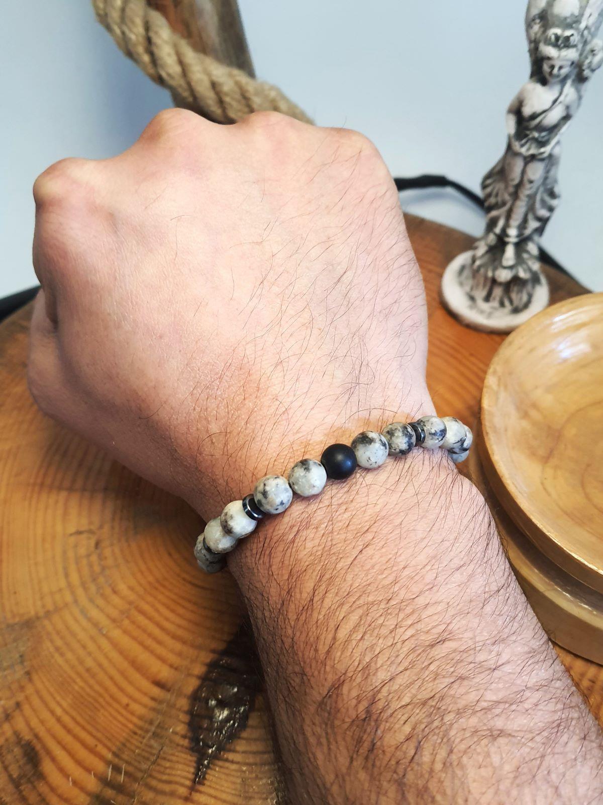 BileklikJTAW24DOB1346 JANTİ BİLEKLİK CEYT ONYX HEMATİT DOĞALTAŞ 8 MMJanti