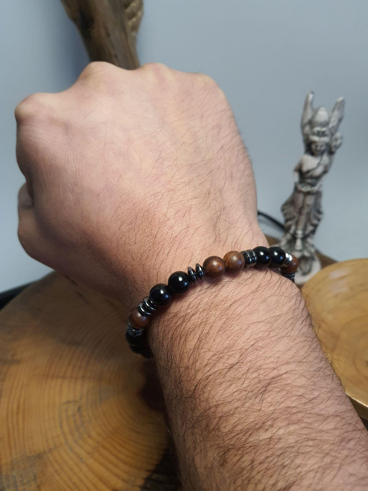 BileklikJTAW24DOB1349 JANTİ BİLEKLİK MAZI AĞACI ve ONYX DOĞALTAŞ 8 MMJanti