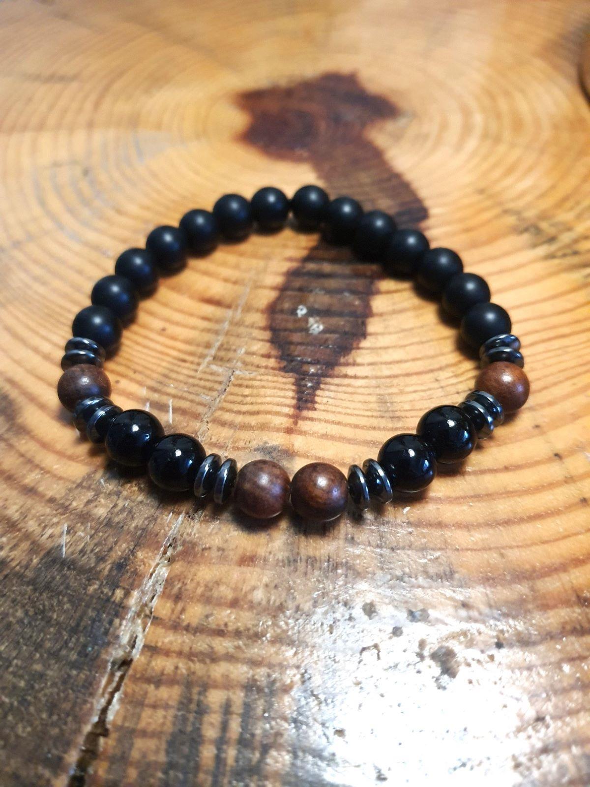 BileklikJTAW24DOB1349 JANTİ BİLEKLİK MAZI AĞACI ve ONYX DOĞALTAŞ 8 MMJanti