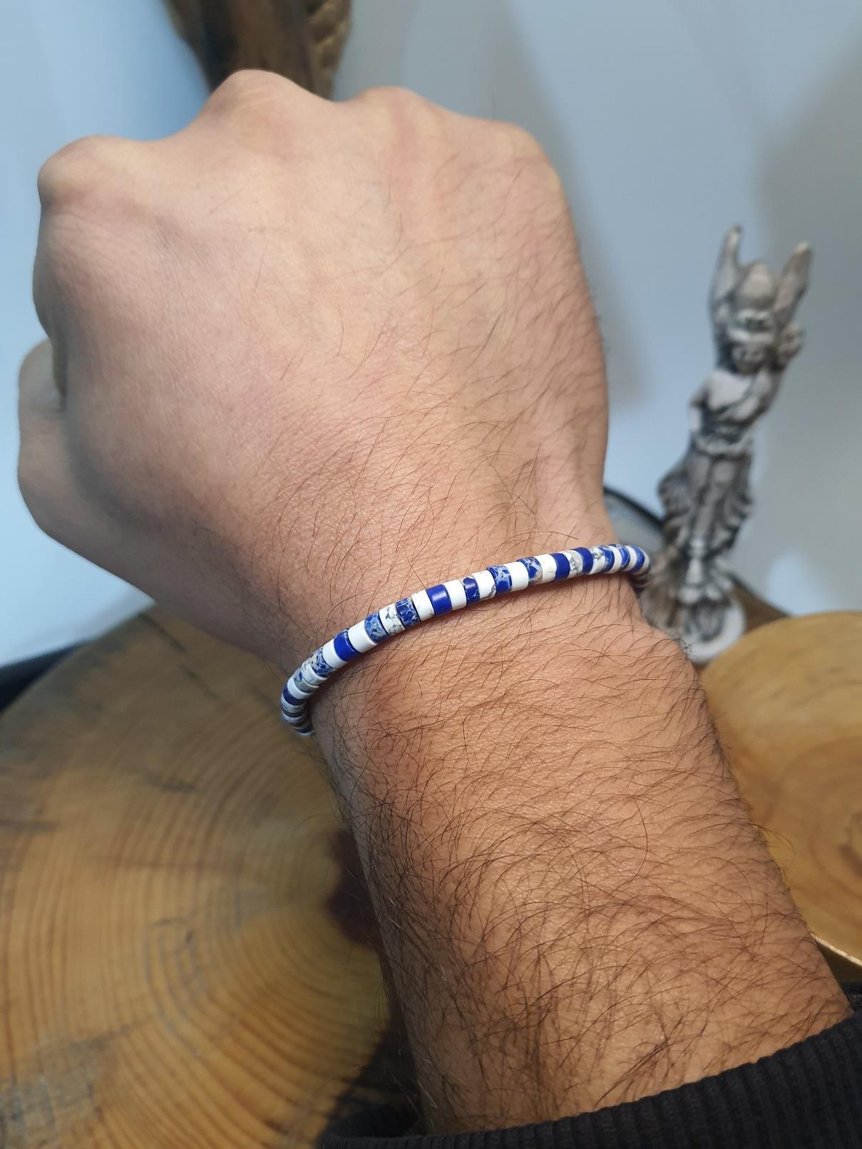 BileklikJTAW24DOB1358 JANTİ BİLEKLİK HAVLİT SODALİT DOĞALTAŞ 4 MM DİSKJanti