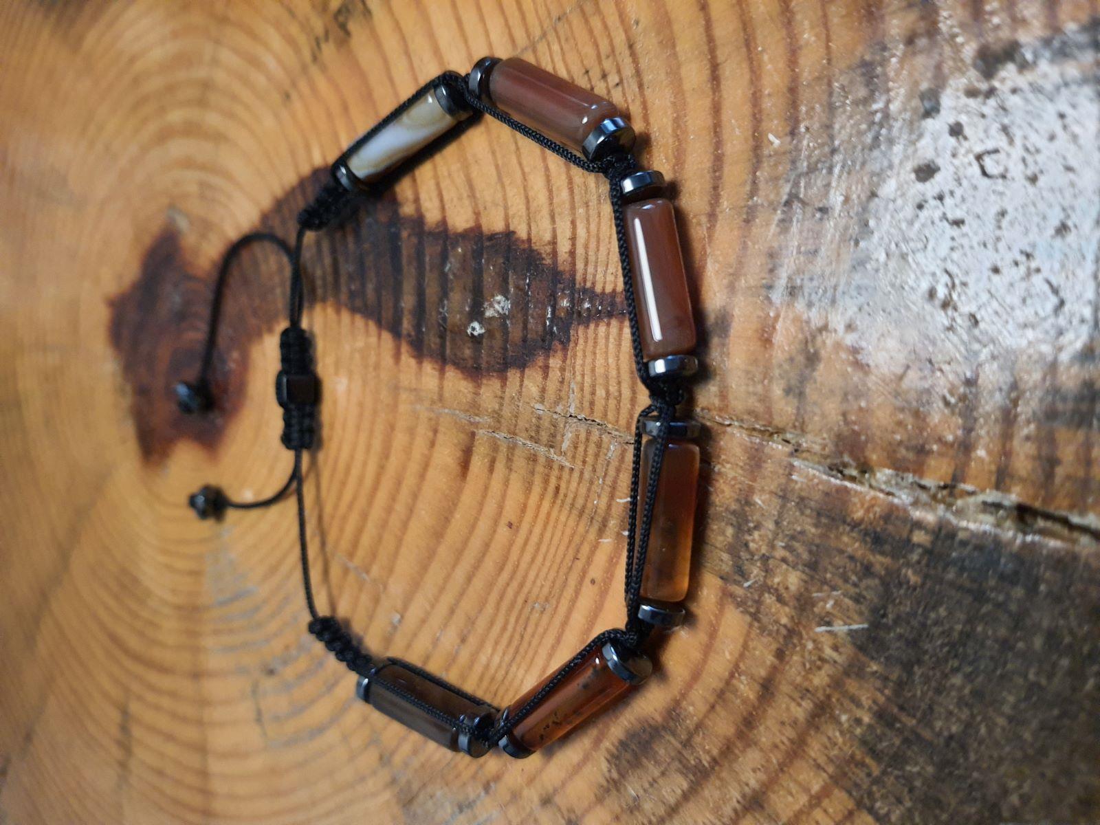 BileklikJTAW24DOB1360 JANTİ ERKEK BİLEKLİK ORİJİNAL BORU AKİK ve HEMATİT DOĞALTAŞ 6 MM ASANSÖR KAPAMA ÖRME KUTULU GARANTİLİJanti