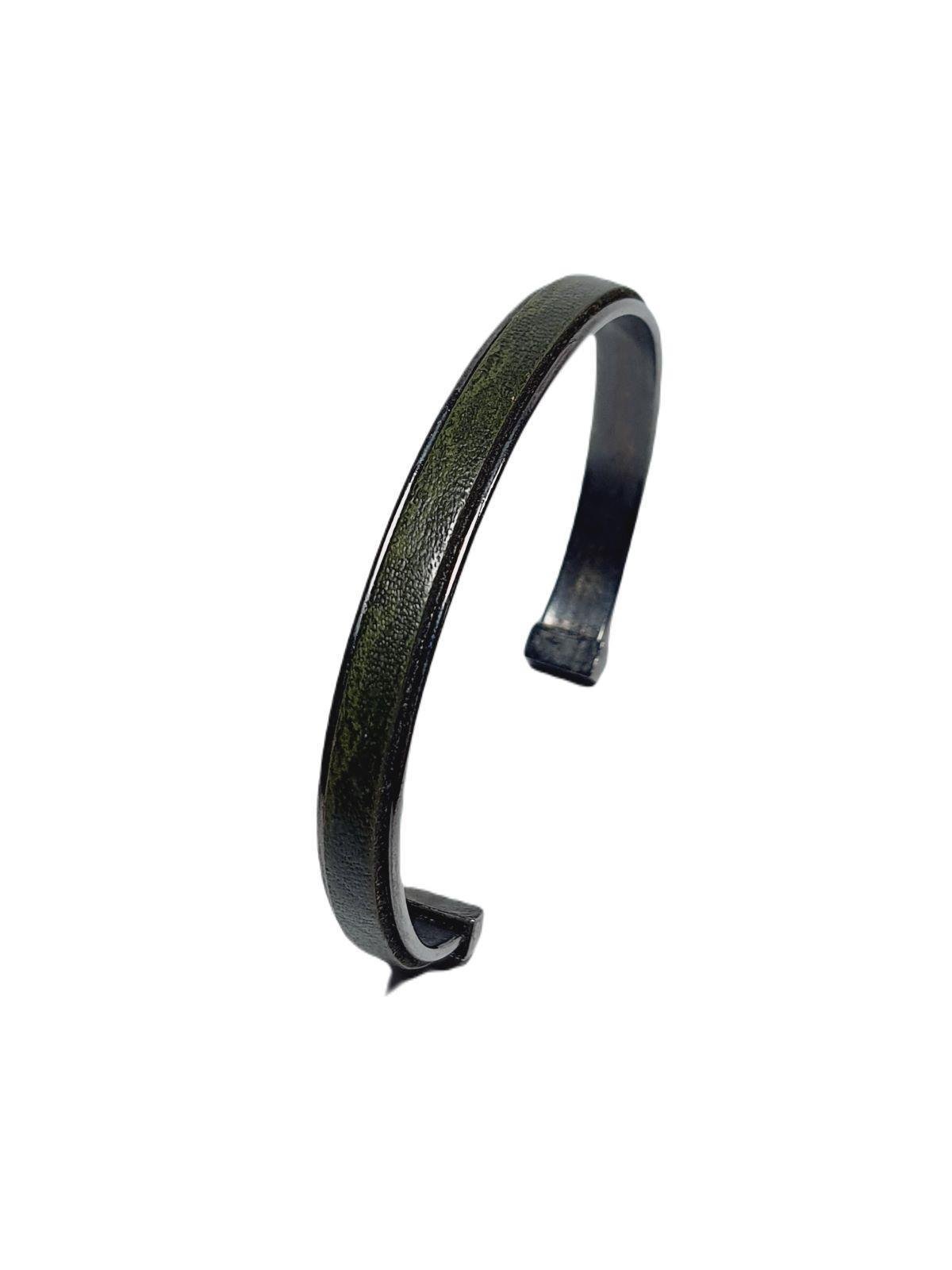 BileklikJTAW24DOB1369 JANTİ ERKEK BİLEKLİK PRİNÇ ALAŞIM KOYU GRİ KAPLAMA HAKİKİ DERİ HAKİ KUTULU  GARANTİLİJanti