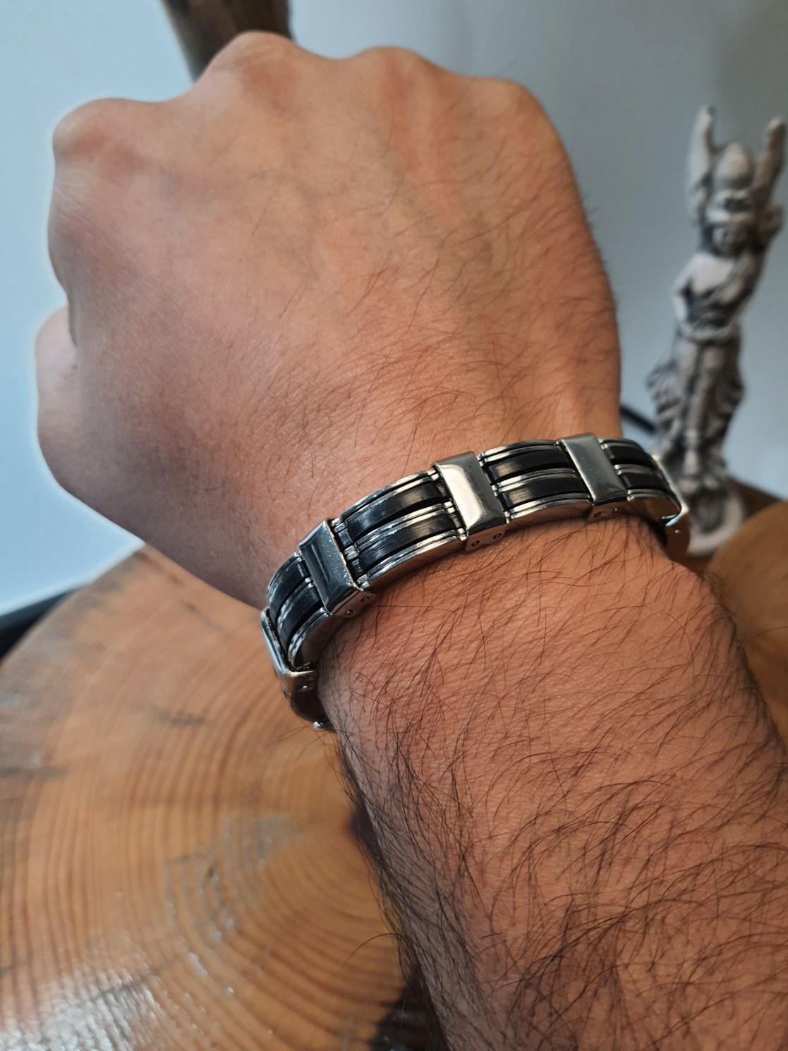 BileklikJTAW24DOB1374 JANTİ ERKEK BİLEKLİK PASLANMAZ ÇELİK 316L GÜMÜŞ GRİ KUTULU GARANTİLİJanti