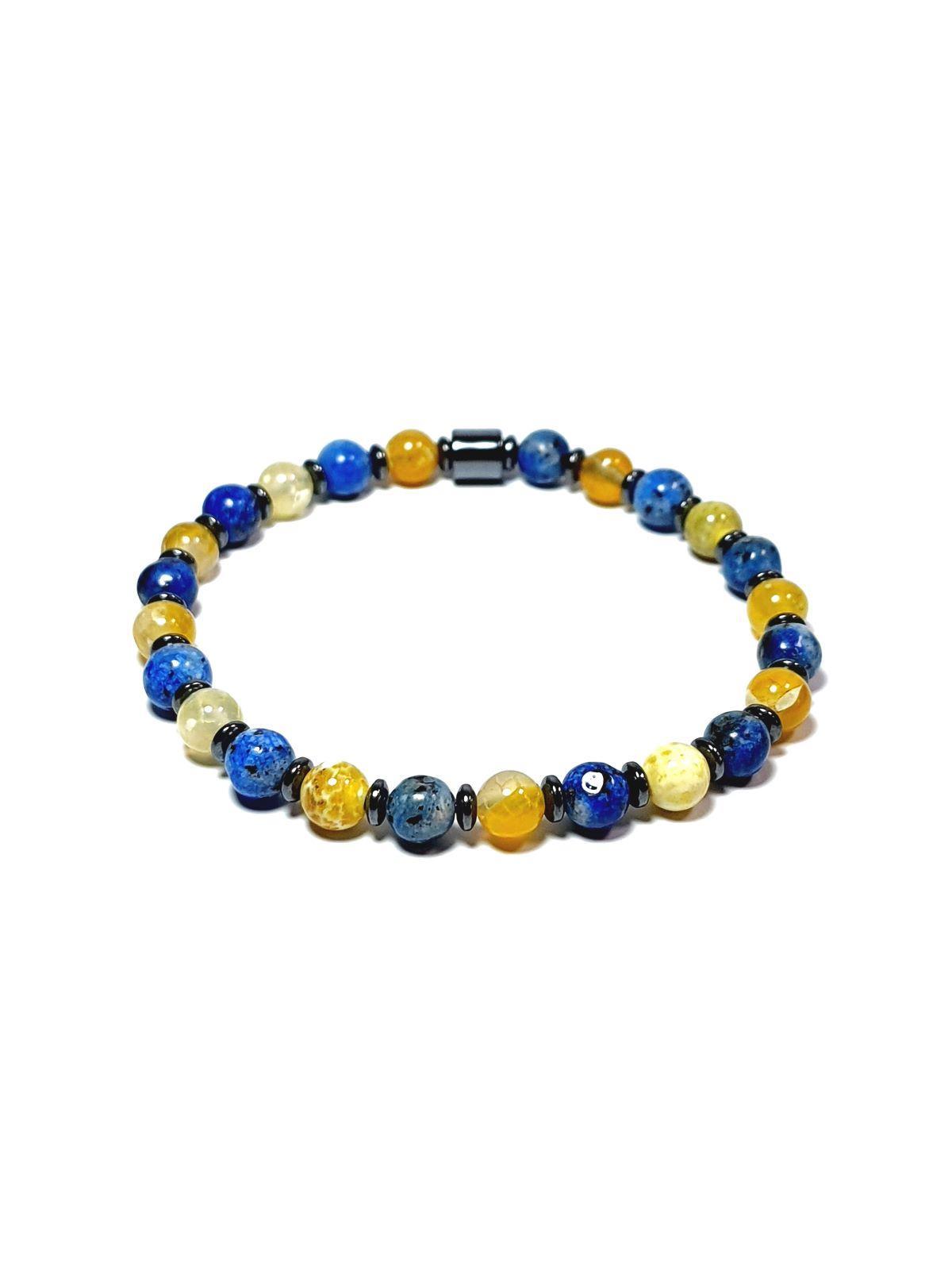 Doğaltaş BileklikJTAW24DOB1410 JANTİ ERKEK BİLEKLİK AKİK CEYT HEMATİT DOĞALTAŞ SARI LACİVERT TASARIM GARANTİLİJanti