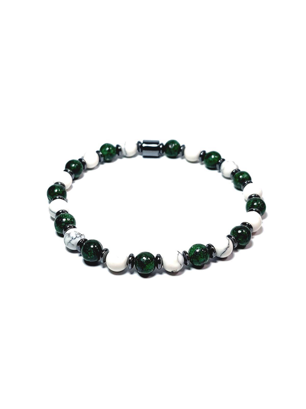 Doğaltaş BileklikJTAW24DOB1414 JANTİ ERKEK BİLEKLİK AKİK CEYT HEMATİT DOĞALTAŞ YEŞİL BEYAZ TASARIM GARANTİLİJanti