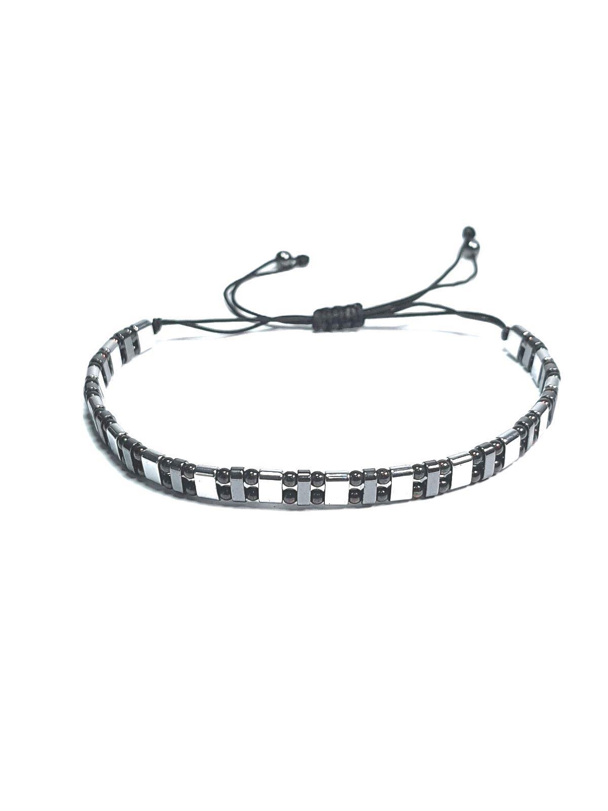 BileklikJTAW24HİB1382 JANTİ ERKEK BİLEKLİK ORİJİNAL HEMATİT DOĞALTAŞ ÖRME İP ASANSÖRLÜ KAPAMA GARANTİLİJanti