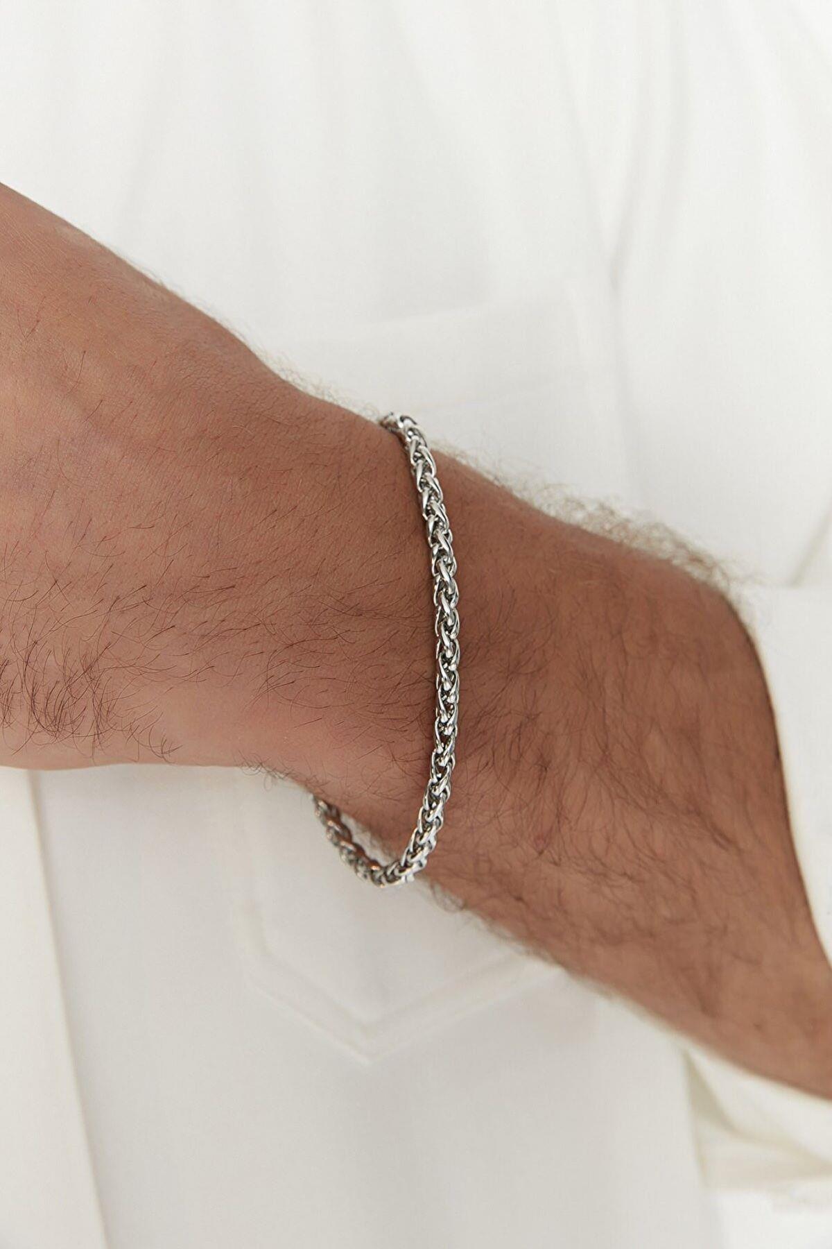 Çelik KolyeJTAW24KBK1385 JANTİ ERKEK KOMBİN ÇELİK KOLYE BİLEKLİK PASLANMAZ 316L SAÇ ÖRGÜ DESEN TASARIM GARANTİLİJanti