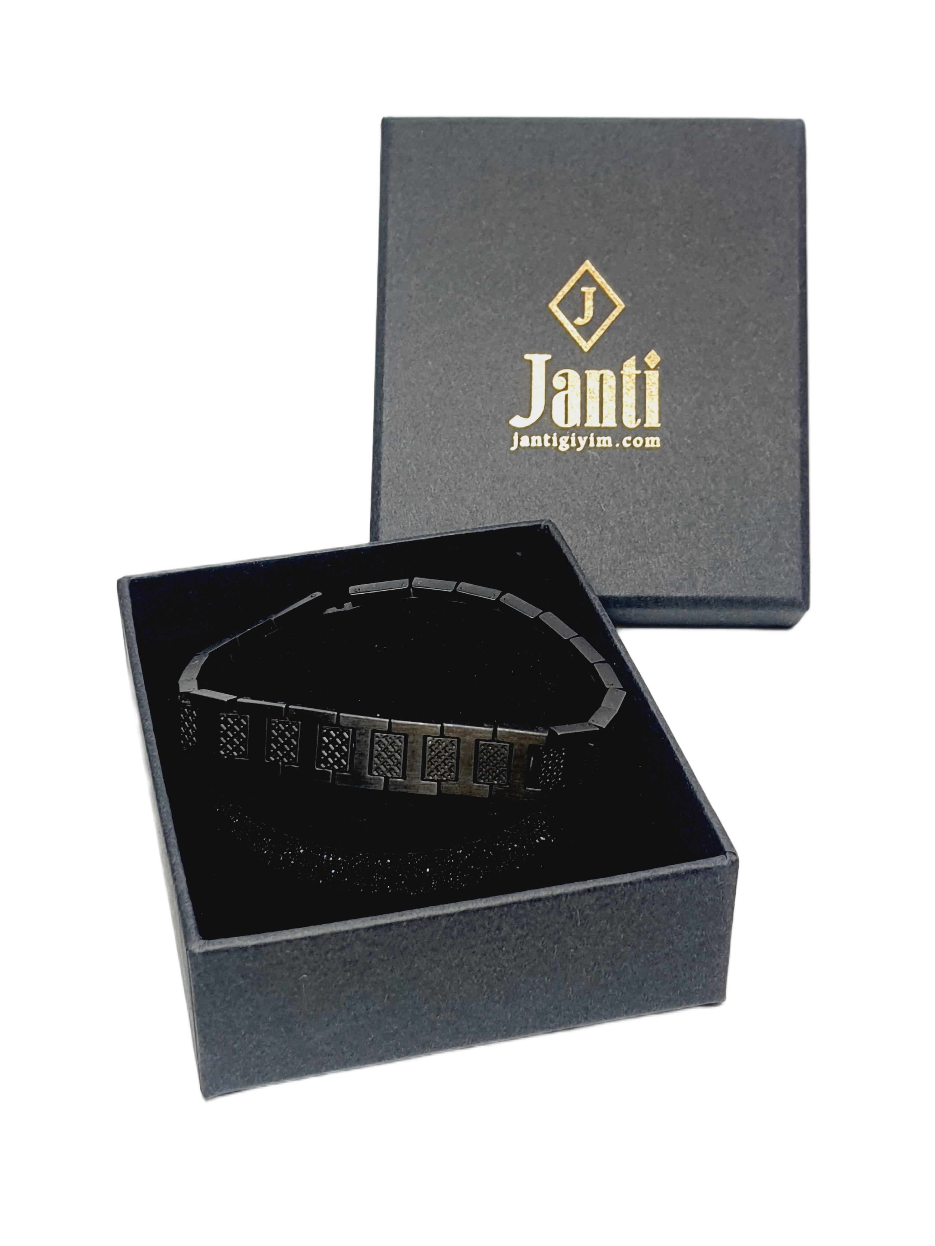 Çelik BileklikJTAW25BLK1574 PASLANMAZ ÇELİK ANTRASİT RENK GARANTİLİ HEDİYE KUTULU JANTİ ÇELİK BİLEKLİKJanti