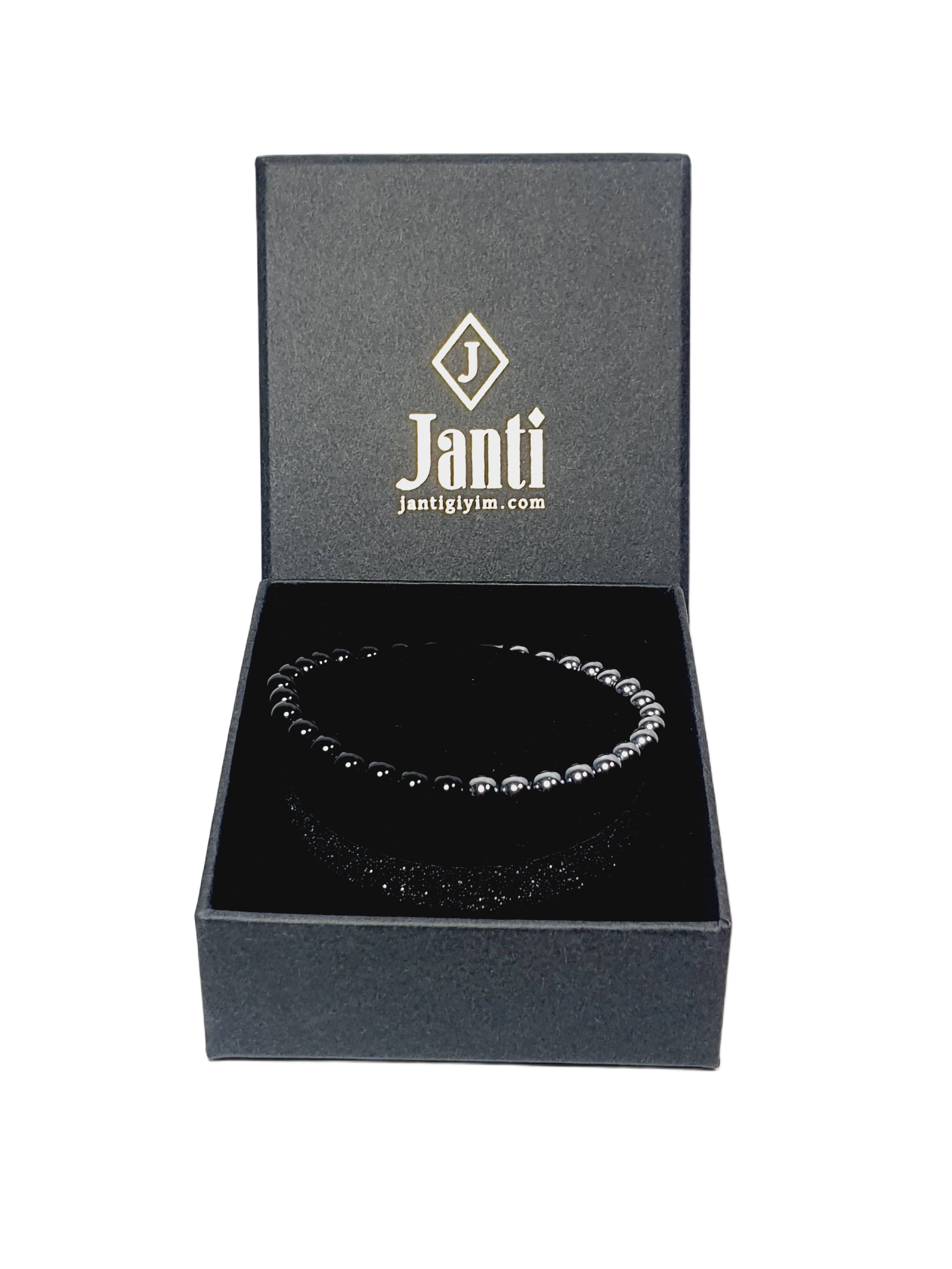 Doğaltaş BileklikJTAW25BLK1577 TERAHERTZ  ONYX ve HEMATİT DOĞALTAŞ TASARIM ESNEK MODEL SİYAH GRİ RENK GARANTİLİ HEDİYE KUTULU JANTİ DOĞALTAŞ BİLEKLİKJanti