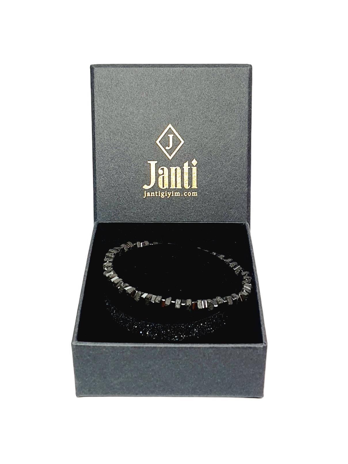Doğaltaş BileklikJTAW25BLK1582 LAV ve HEMATİT DOĞALTAŞ ESNEK TASARIM SİYAH GRİ GARANTİLİ HEDİYE KUTULU JANTİ DOĞALTAŞ BİLEKLİKJanti