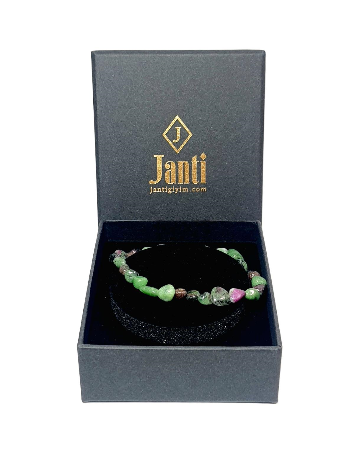 Doğaltaş BileklikJTAW25BLK1584 ZOİSİT-ANYOLİT ve HEMATİT DOĞALTAŞ ESNEK TASARIM YEŞİL GARANTİLİ HEDİYE KUTULU JANTİ DOĞALTAŞ BİLEKLİKJanti