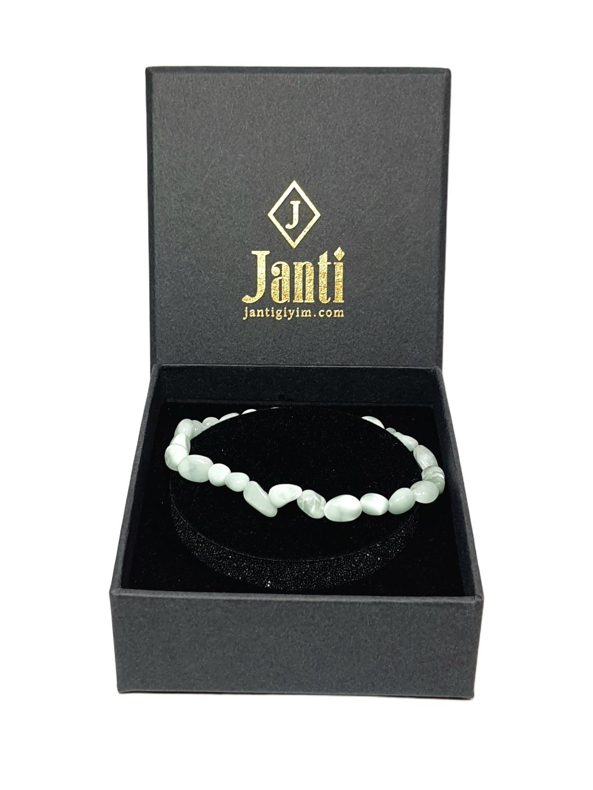 Doğaltaş BileklikJTAW25BLK1589 AQUAMARIN ve HEMATİT DOĞALTAŞ ESNEK TASARIM AÇIK MAVİ GARANTİLİ HEDİYE KUTULU JANTİ DOĞALTAŞ BİLEKLİKJanti