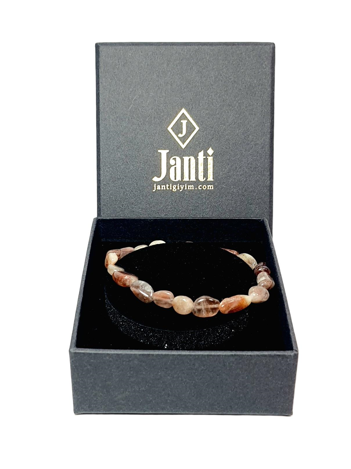 Doğaltaş BileklikJTAW25BLK1591 GÜNEŞ ve HEMATİT DOĞALTAŞ ESNEK TASARIM KAHVERENGİ GARANTİLİ HEDİYE KUTULU JANTİ DOĞALTAŞ BİLEKLİKJanti
