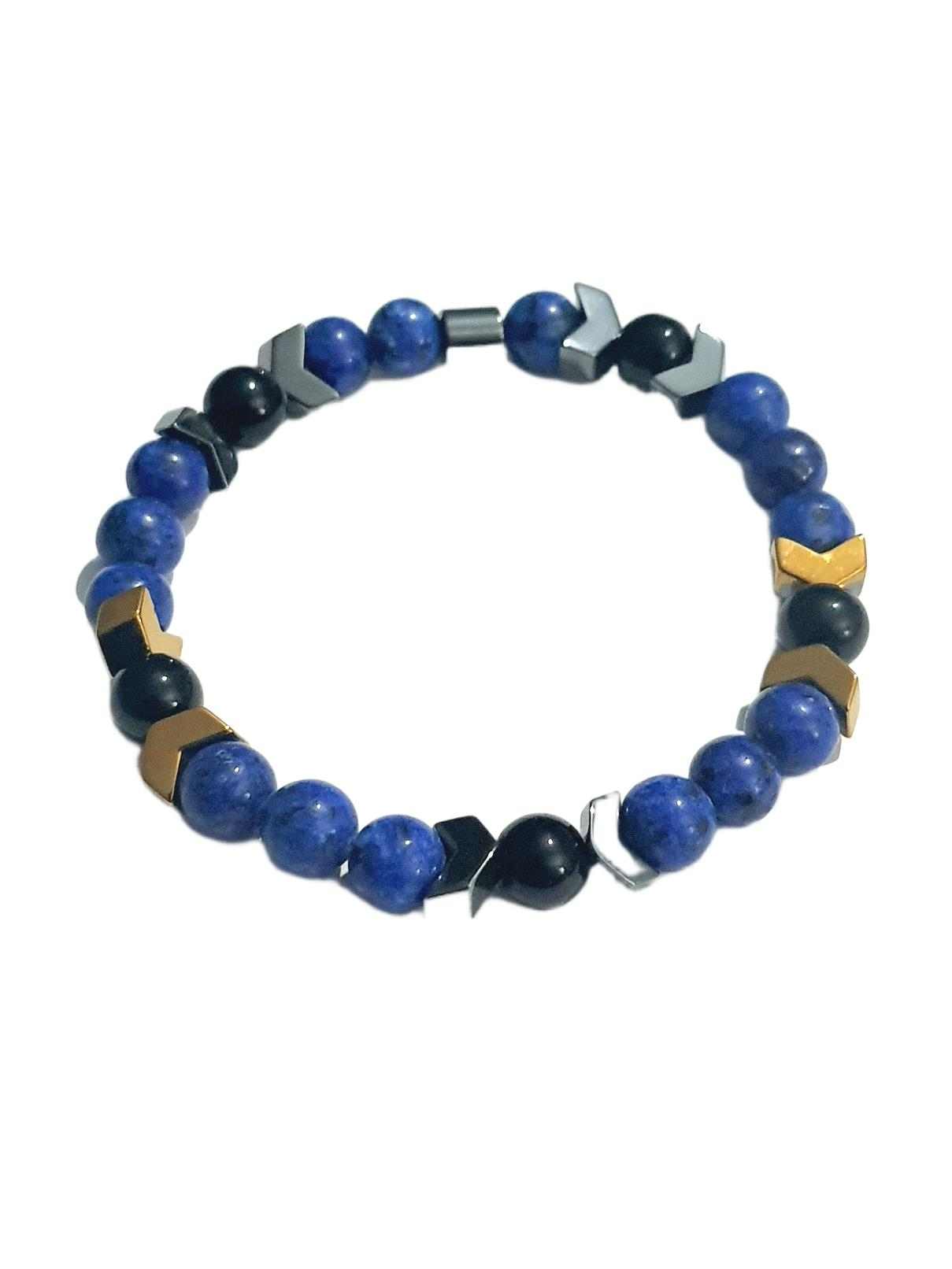 Doğaltaş BileklikJTAW25BLK1643 8 MM CEYT ve ONYX DOĞALTAŞ HEMATİT DOĞALTAŞ ESNEK LACİVERT GARANTİLİ JANTİ BİLEKLİKJanti