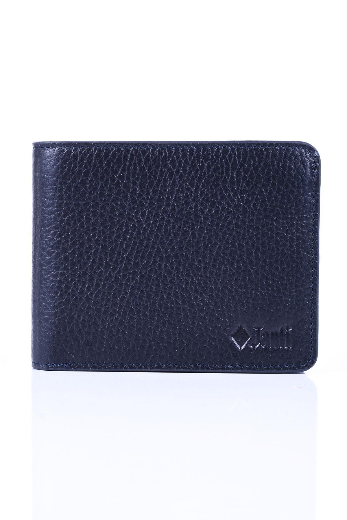 CüzdanJTCZ20209 LACİVERT PİSOTLU CÜZDAN YATAY %100 HAKİKİ DERİ FLOTERJanti