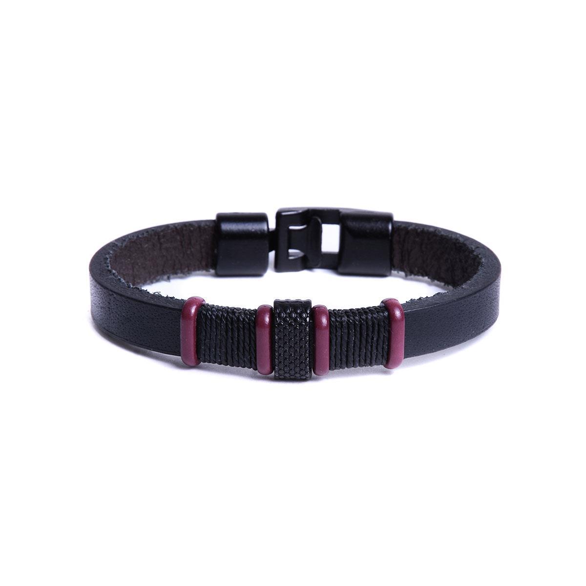 BileklikJTKB19002 JANTİ 2 Lİ KOMBİN DOĞAL TAŞ ve DERİ BİLEKLİK KURU KAFA FİGÜRLÜJanti