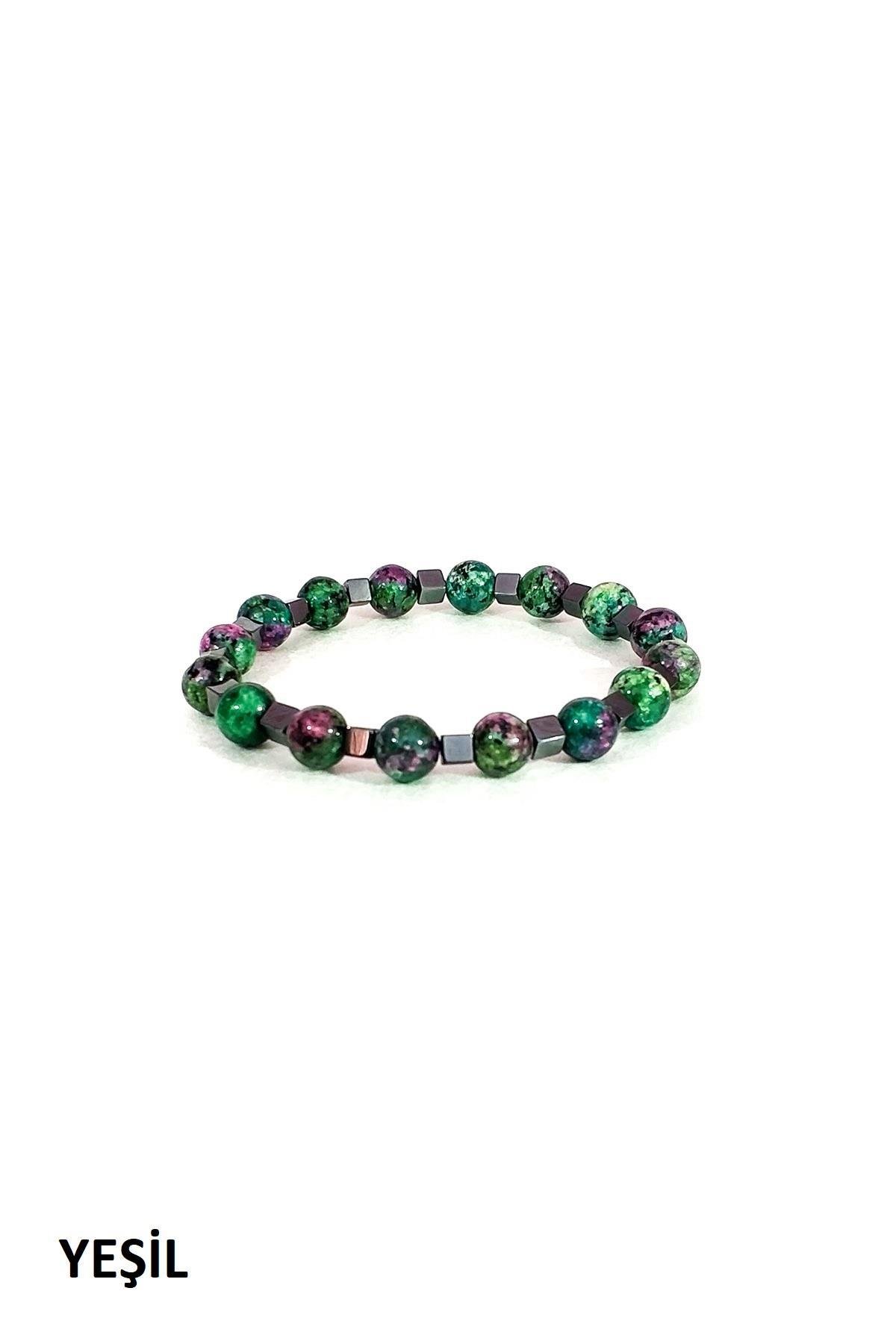 BileklikJTKB19012 DOĞAL TAŞ ve DERİ KOMBİN BİLEKLİKJanti