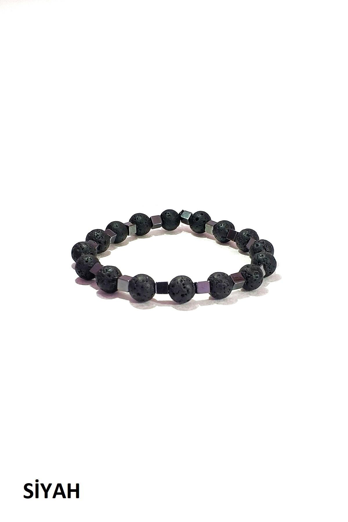 BileklikJTKB19012 DOĞAL TAŞ ve DERİ KOMBİN BİLEKLİKJanti