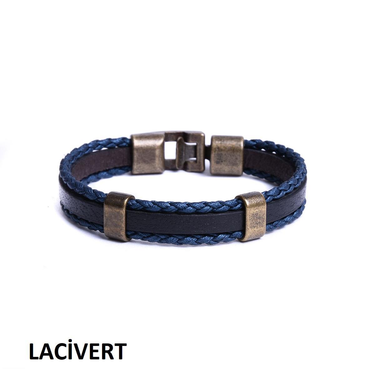 BileklikJTKB19012 DOĞAL TAŞ ve DERİ KOMBİN BİLEKLİKJanti