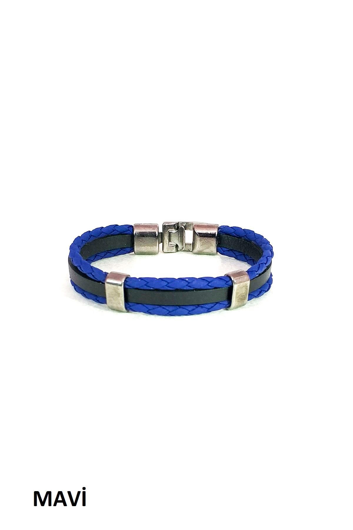 BileklikJTKB19012 DOĞAL TAŞ ve DERİ KOMBİN BİLEKLİKJanti