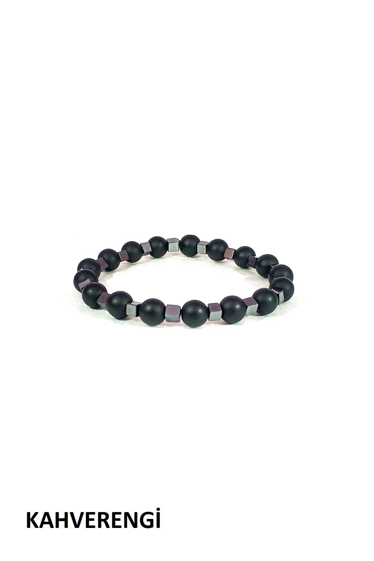 BileklikJTKB19012 DOĞAL TAŞ ve DERİ KOMBİN BİLEKLİKJanti