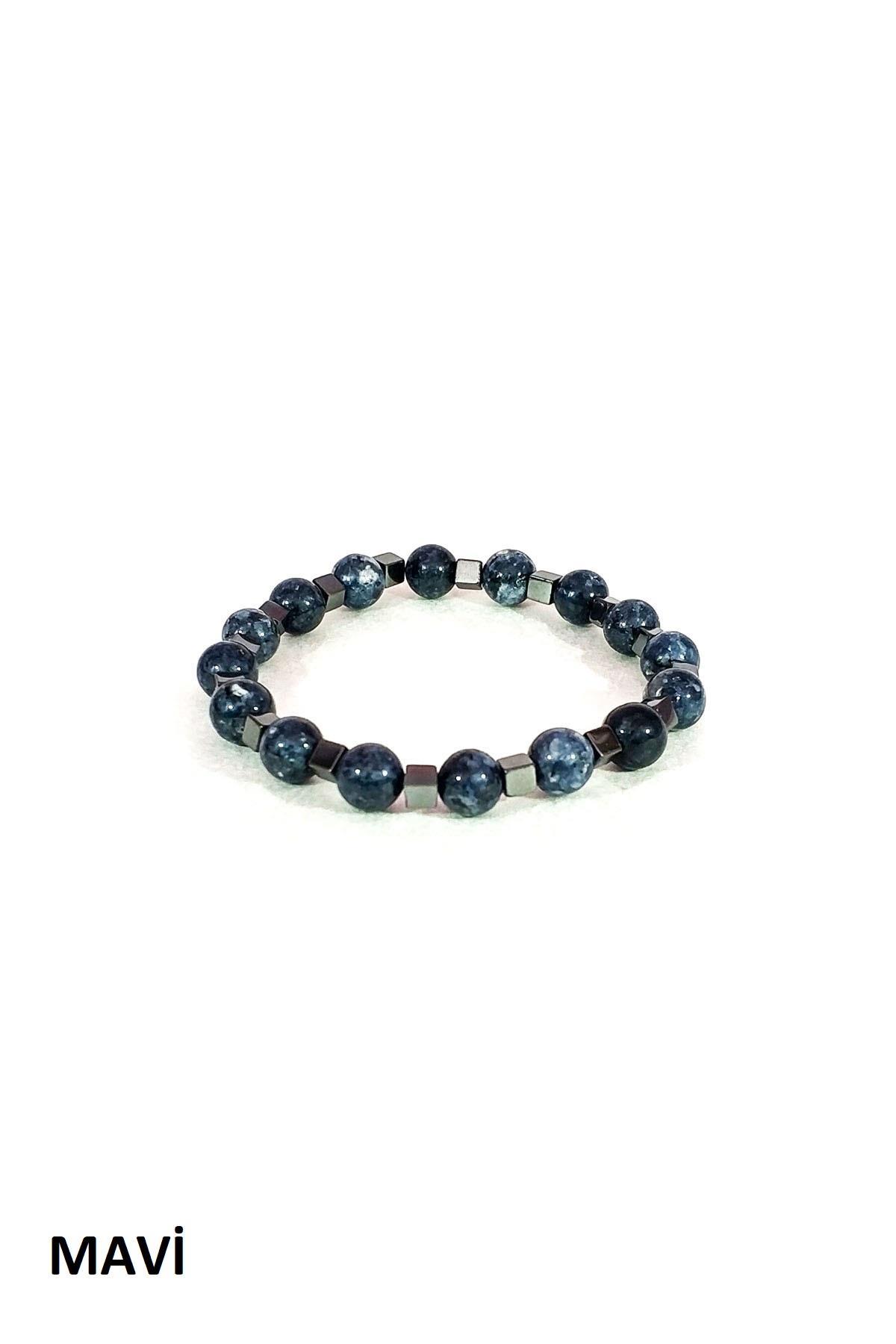 BileklikJTKB19012 DOĞAL TAŞ ve DERİ KOMBİN BİLEKLİKJanti