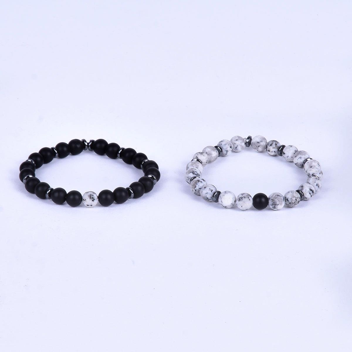 BileklikJTKB19049 JANTİ ONYX CEYT HEMATİT DOĞALTAŞ Ying Yang KOMBİN BİLEKLİK KUTULUJanti